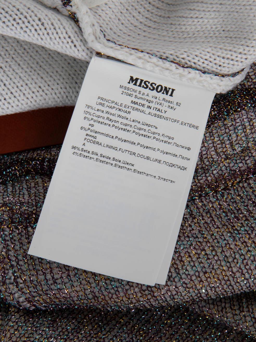 Pantalon croisé Missoni en laine métallique taille S en vente 2