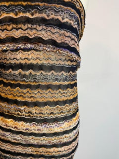 Missoni midi dress in black and yellow tones.