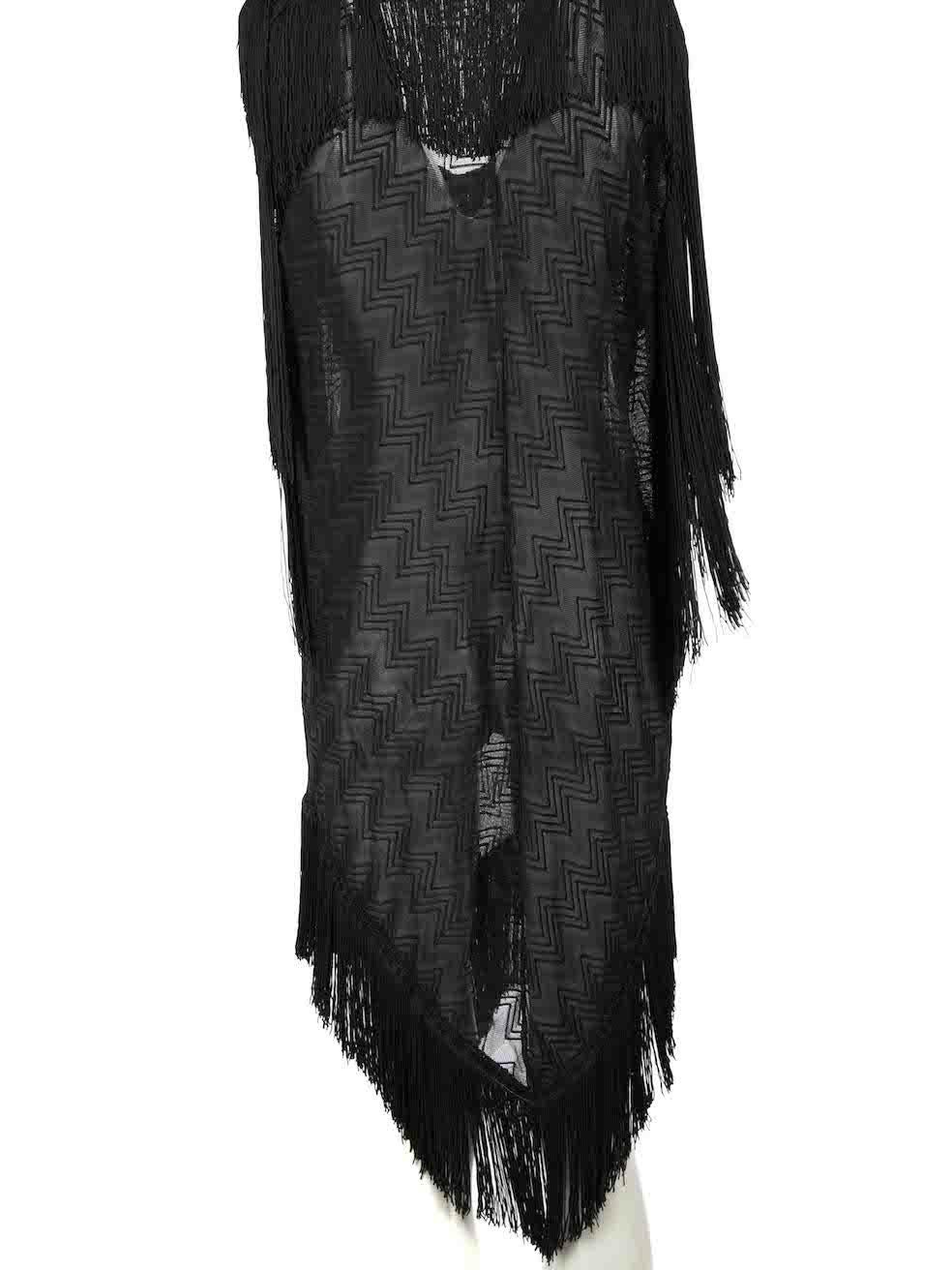Missoni Missoni Mare Black Fringe Pattern Sheer Cover Up Size S In Excellent Condition In London, GB