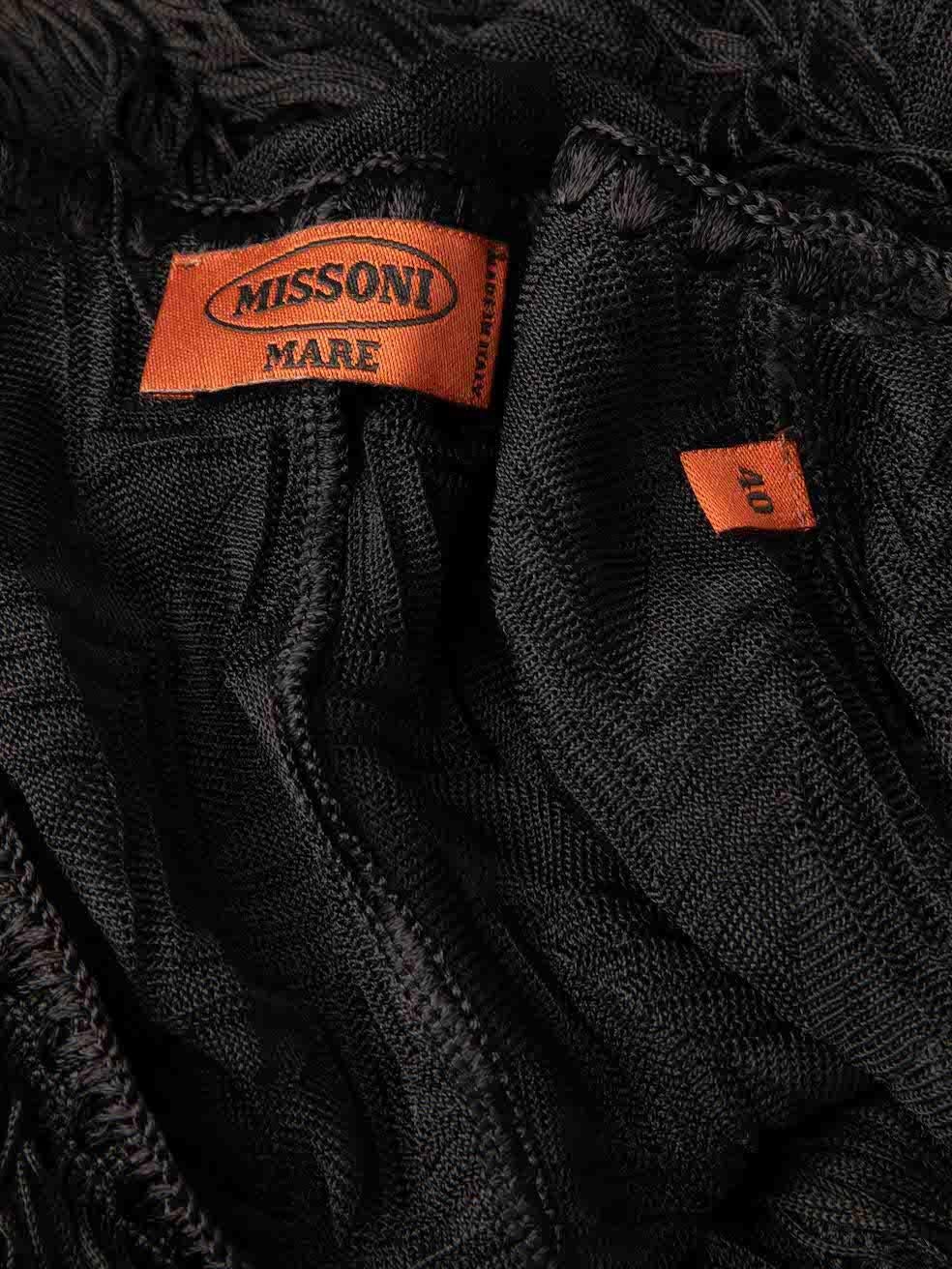 Women's Missoni Missoni Mare Black Fringe Pattern Sheer Cover Up Size S