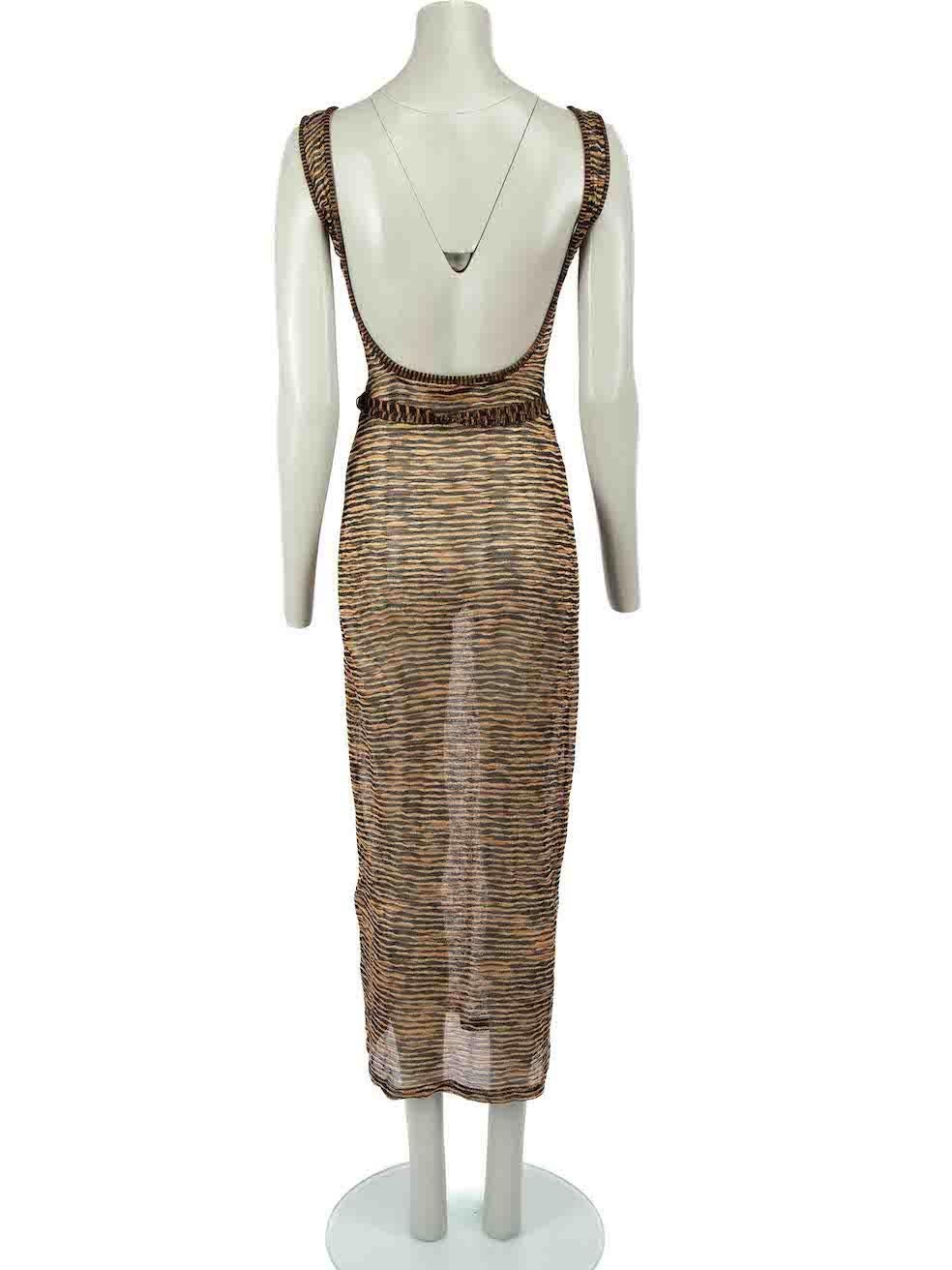 Missoni Missoni Mare Gold Woven Striped Sleeveless Maxi Dress Size S In Good Condition In London, GB
