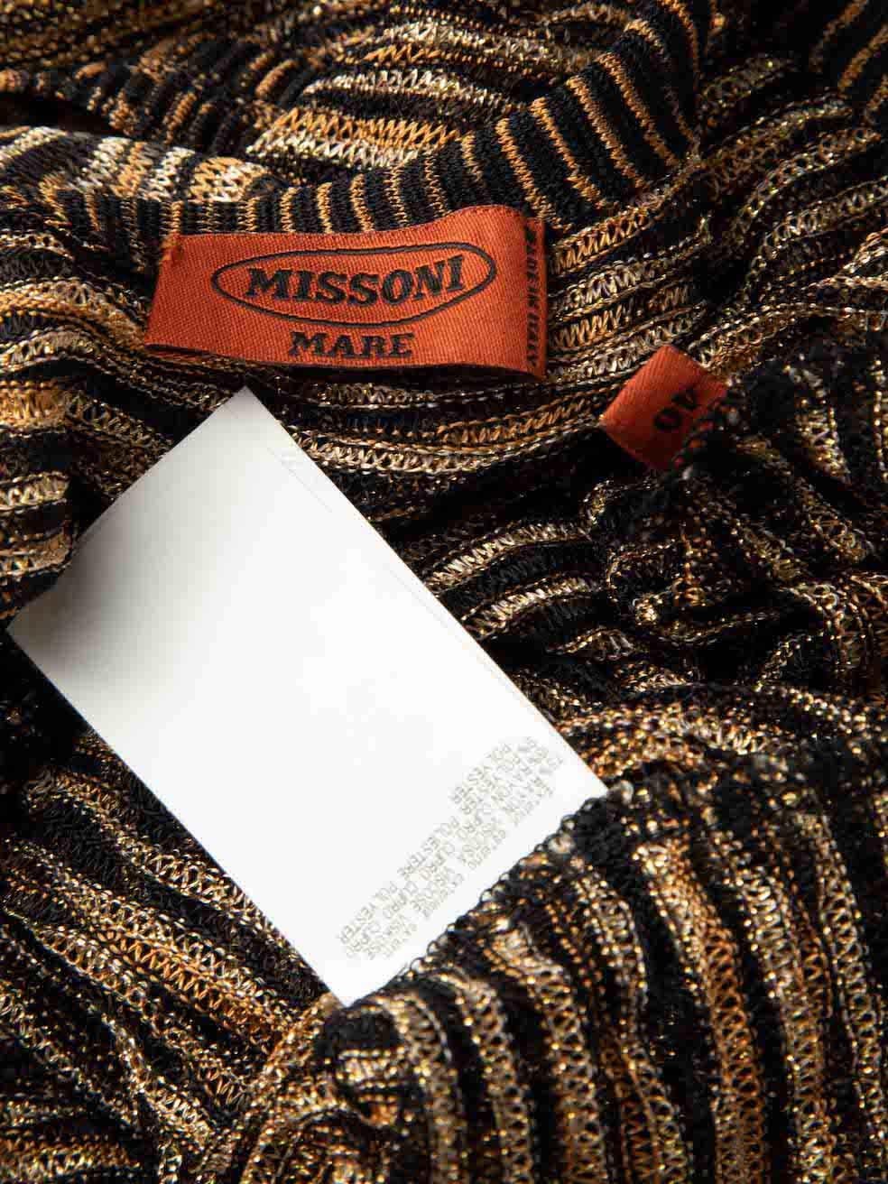 Missoni Missoni Mare Gold Woven Striped Sleeveless Maxi Dress Size S 3