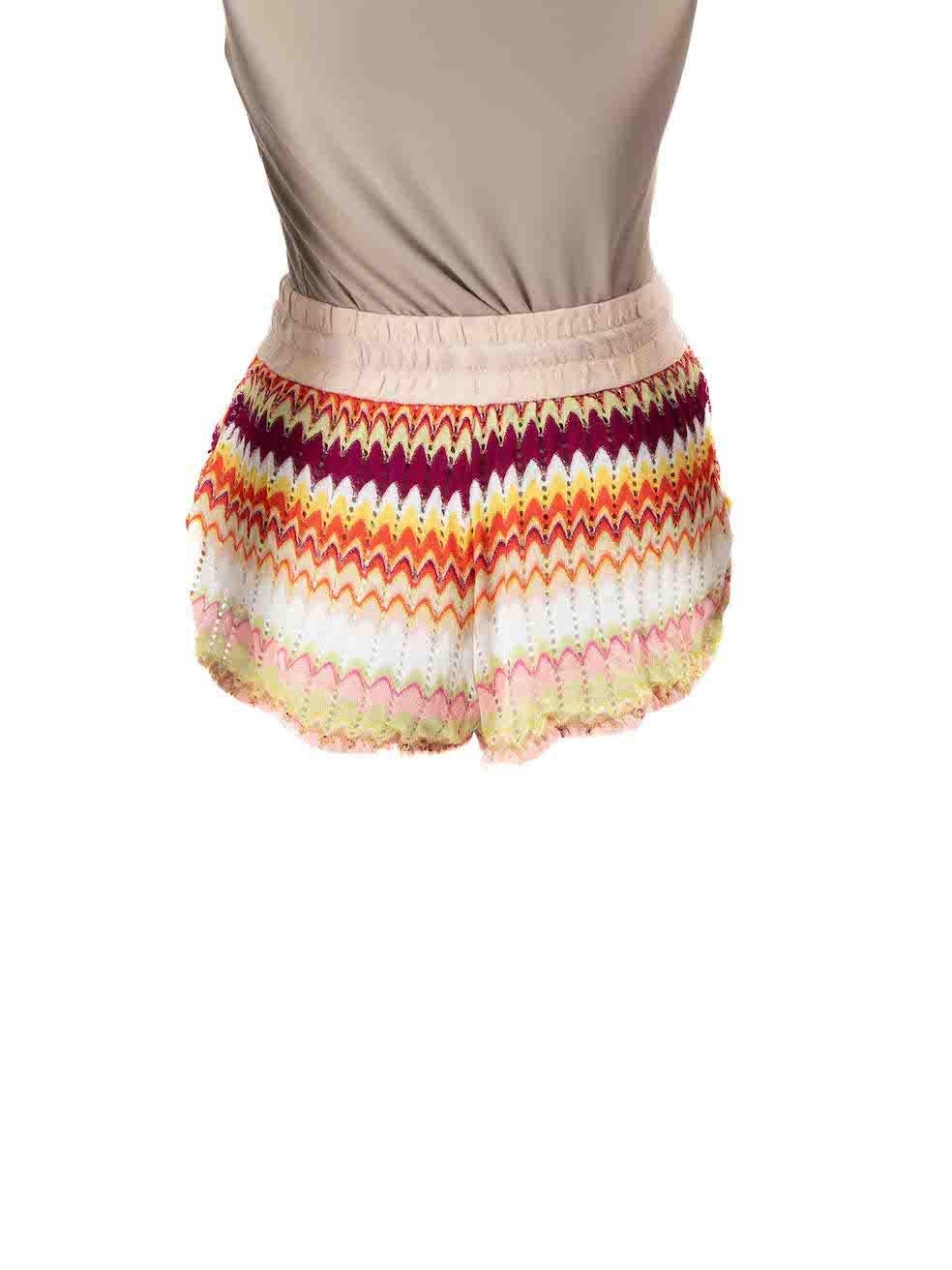 White Missoni Missoni Mare Knit Pattern Micro Shorts Size S