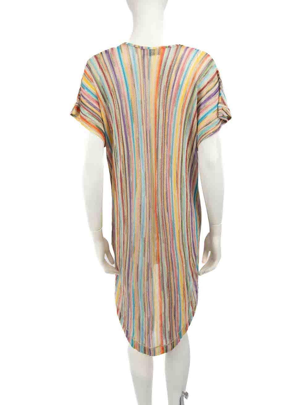 Missoni Missoni Mare Striped Pattern Knitted Beach Dress Size L In Good Condition For Sale In London, GB
