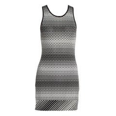 Missoni Monochrome Signature Chevron Zigzag Knit Dress 46