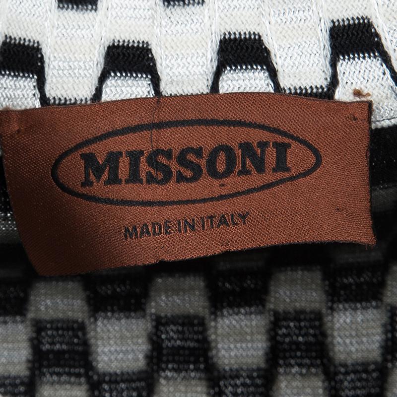 Women's Missoni Monochrome Textured Knit Button Front Cardigan Tunic M For Sale