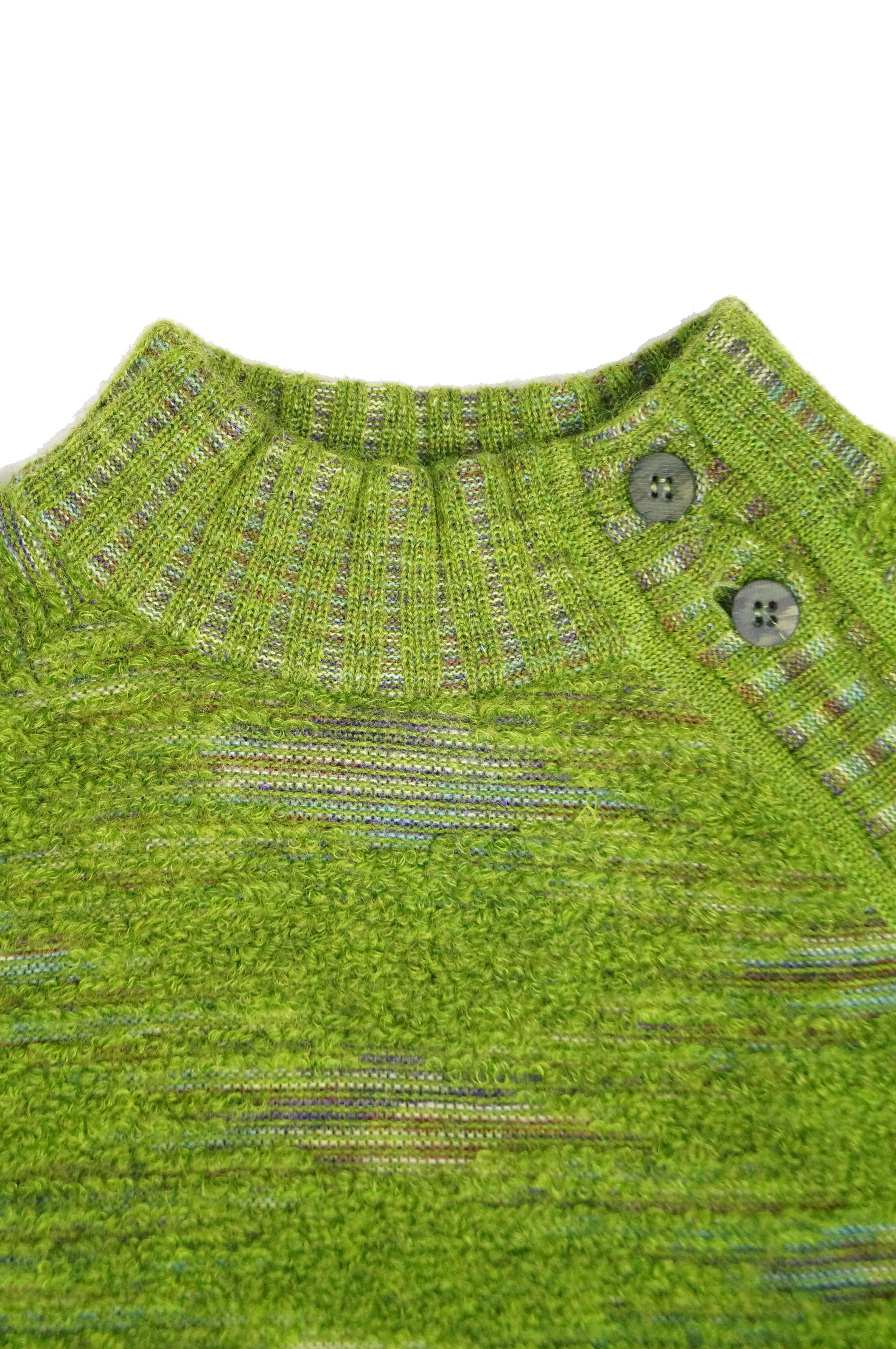 Missoni Moss Green Mohair & Wool Space Dyed Sweater In Excellent Condition In Houston, TX