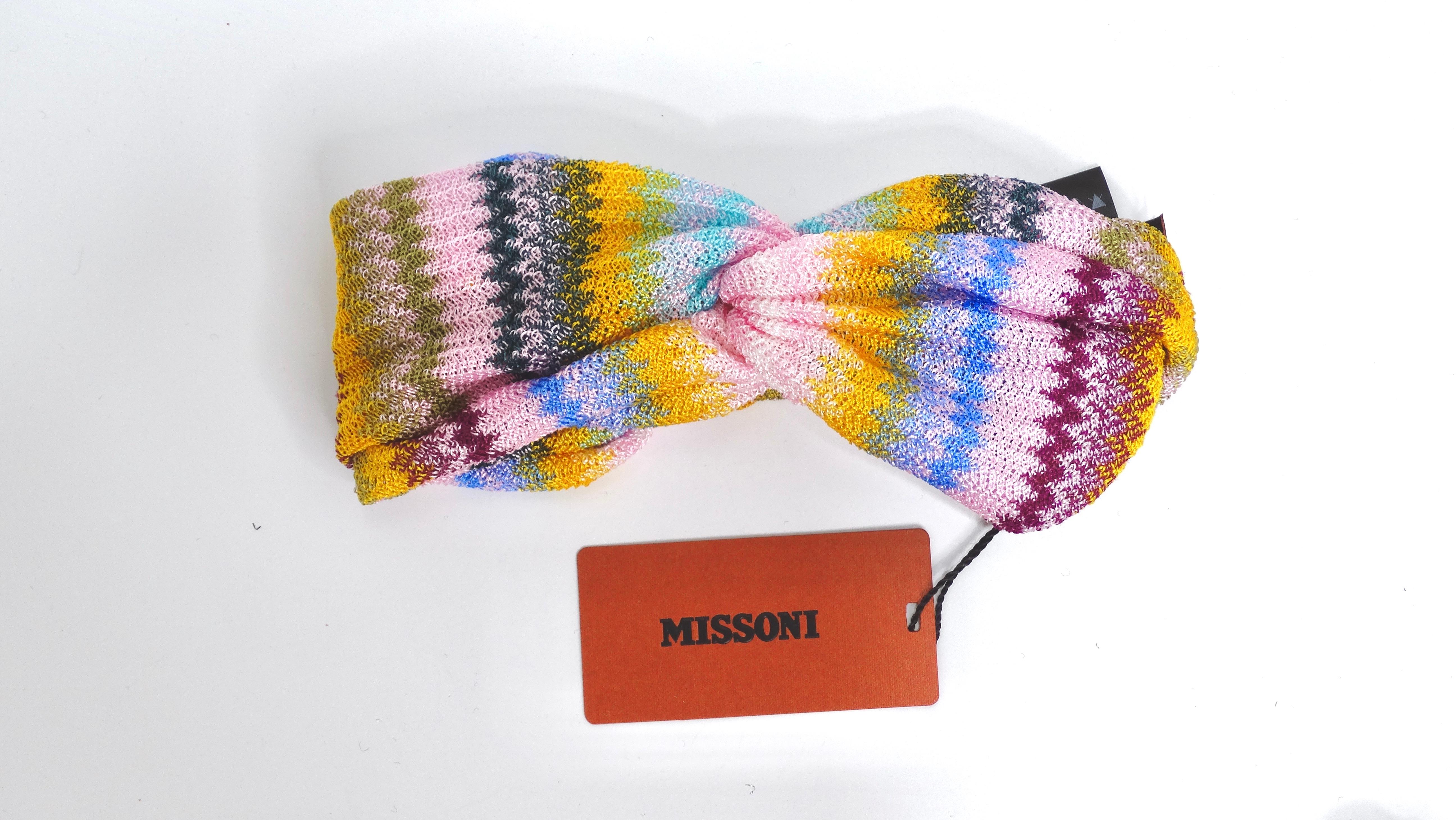 Mehrfarbiges gestricktes, geknotetes Strick-Kopfband von Missoni im Zustand „Neu“ im Angebot in Scottsdale, AZ