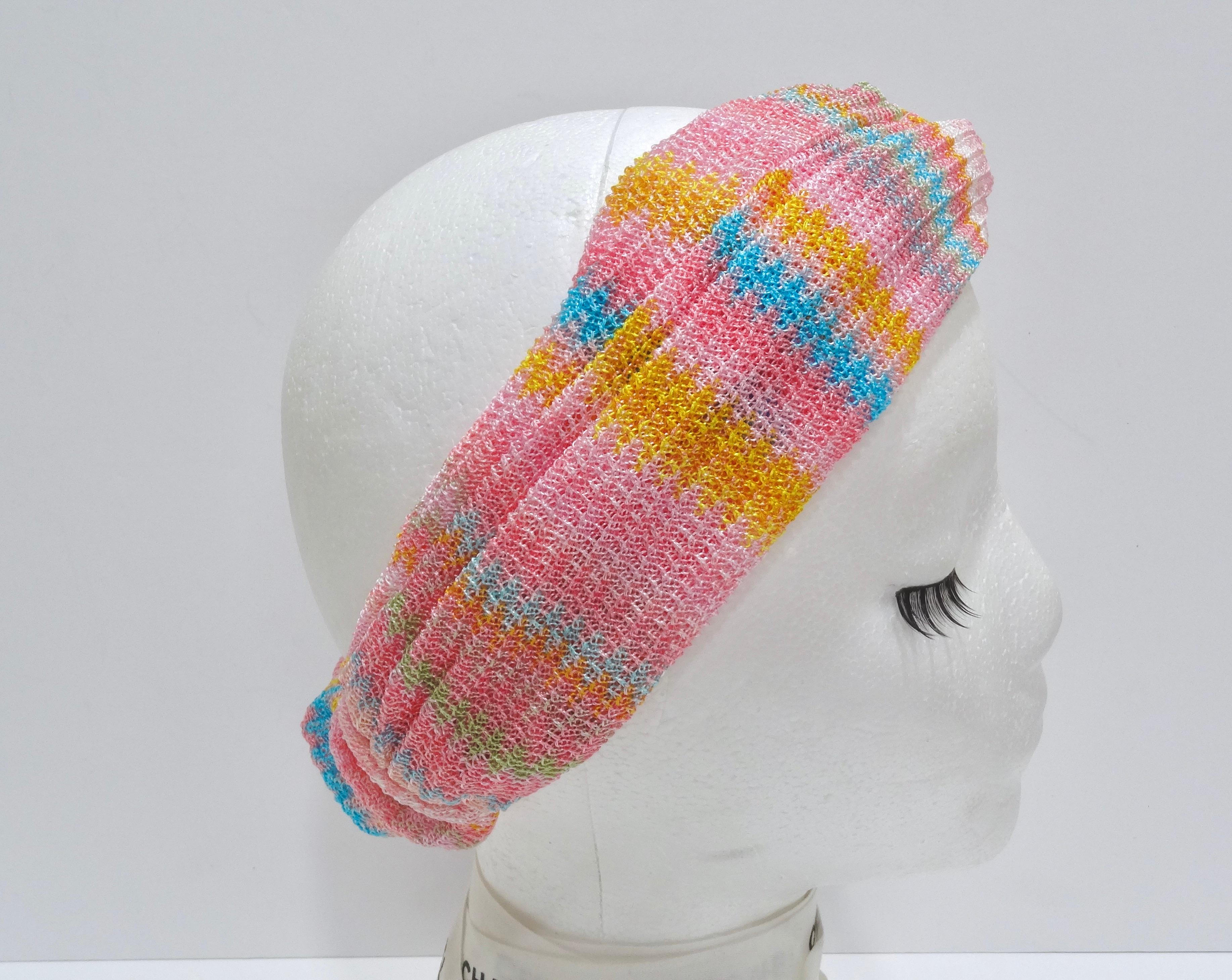 Mehrfarbiges gestricktes, geknotetes Strick-Kopfband von Missoni für Damen oder Herren im Angebot