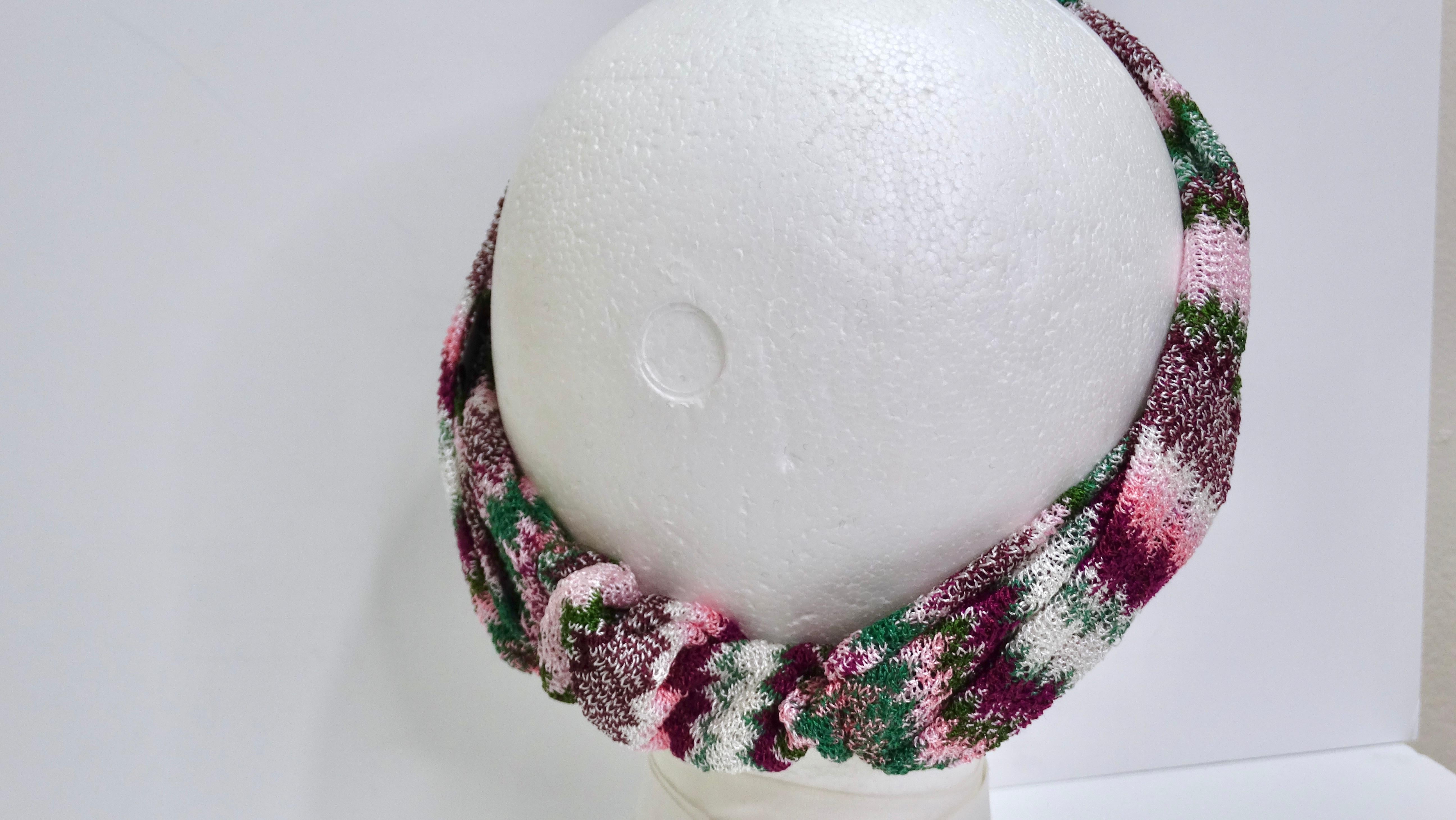 Mehrfarbiges gestricktes, geknotetes Strick-Kopfband von Missoni Damen im Angebot