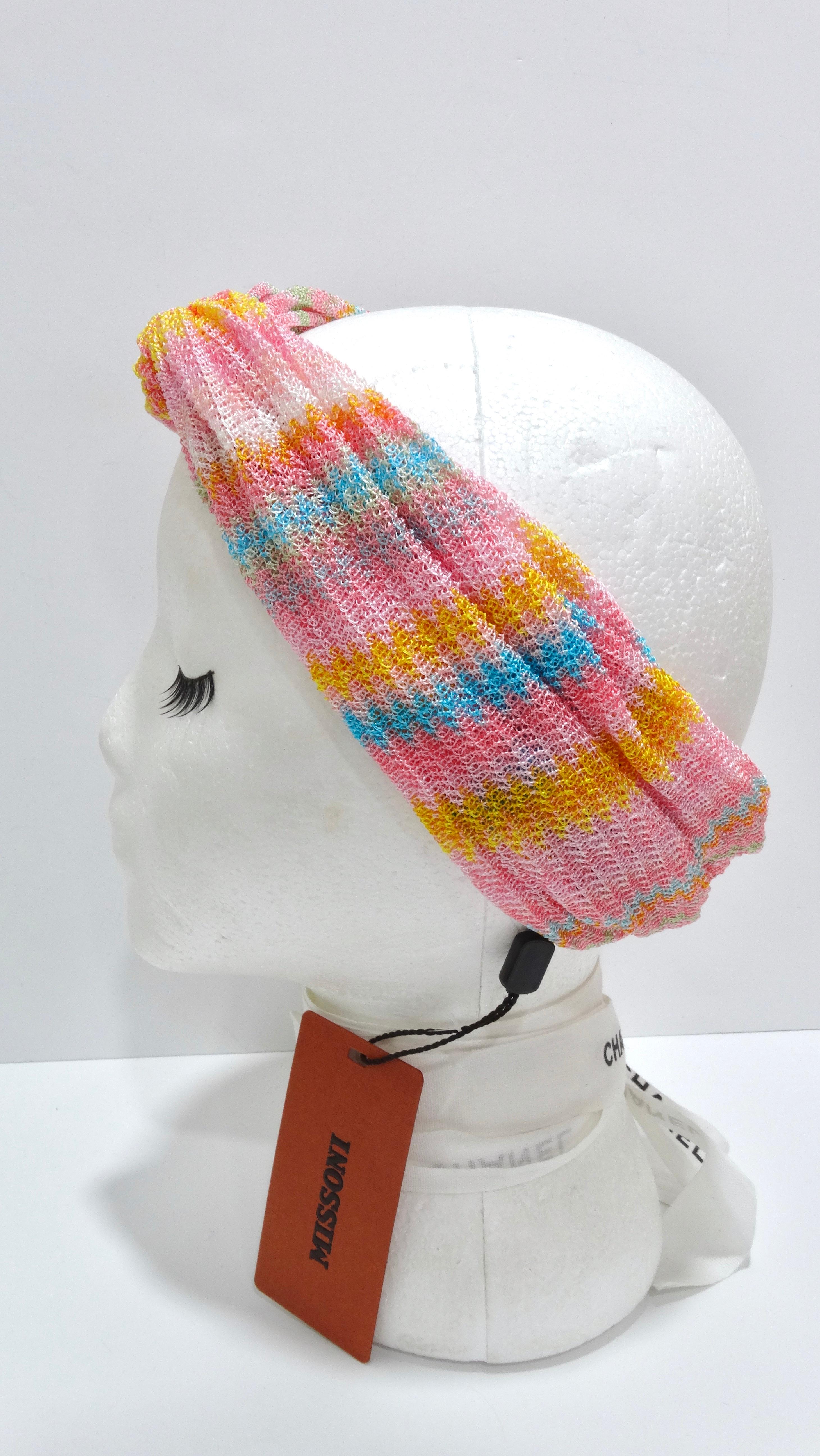 Missoni Multi-Color Knit Knotted Headband In New Condition For Sale In Scottsdale, AZ