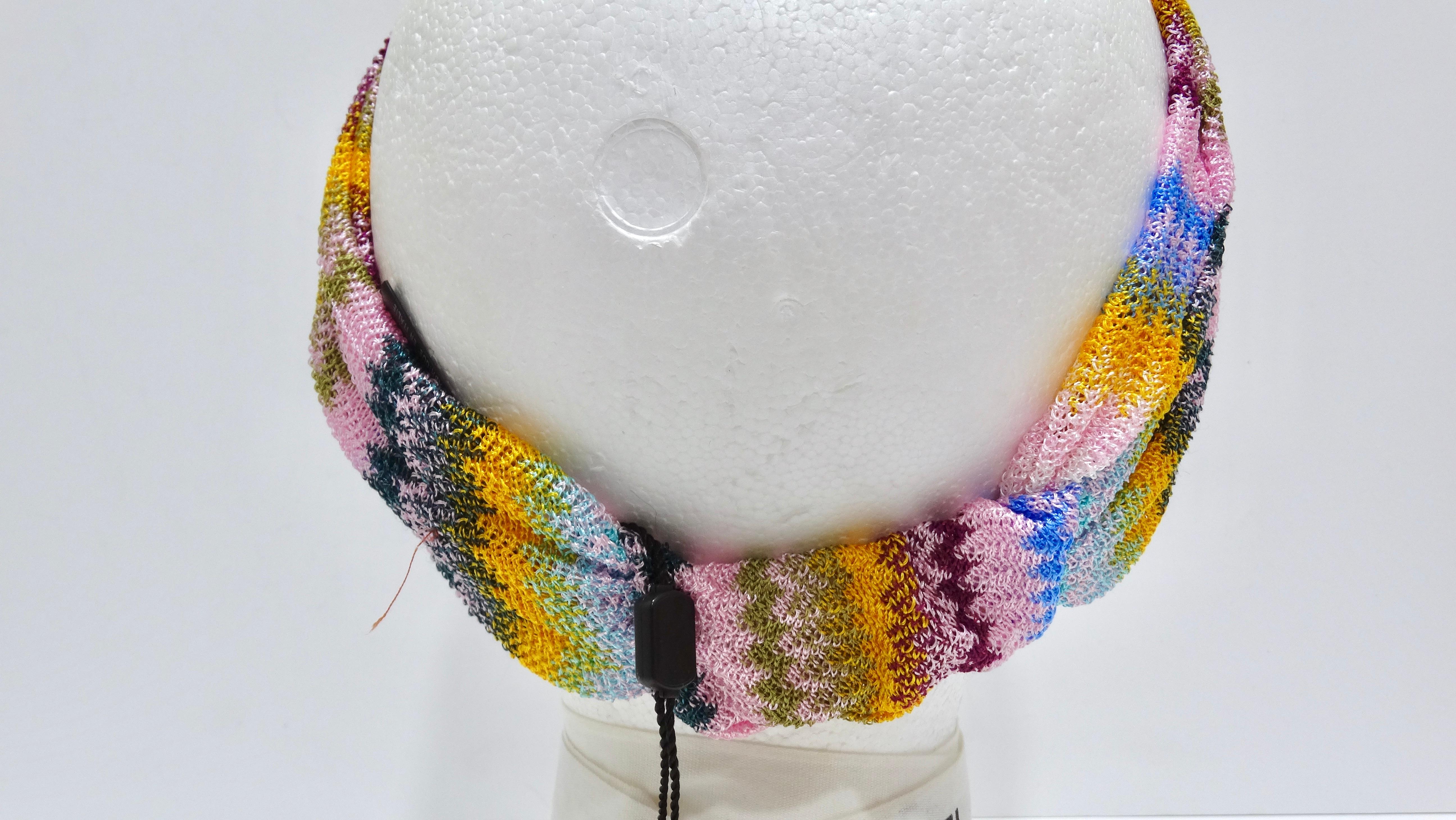 Mehrfarbiges gestricktes, geknotetes Strick-Kopfband von Missoni im Angebot 2