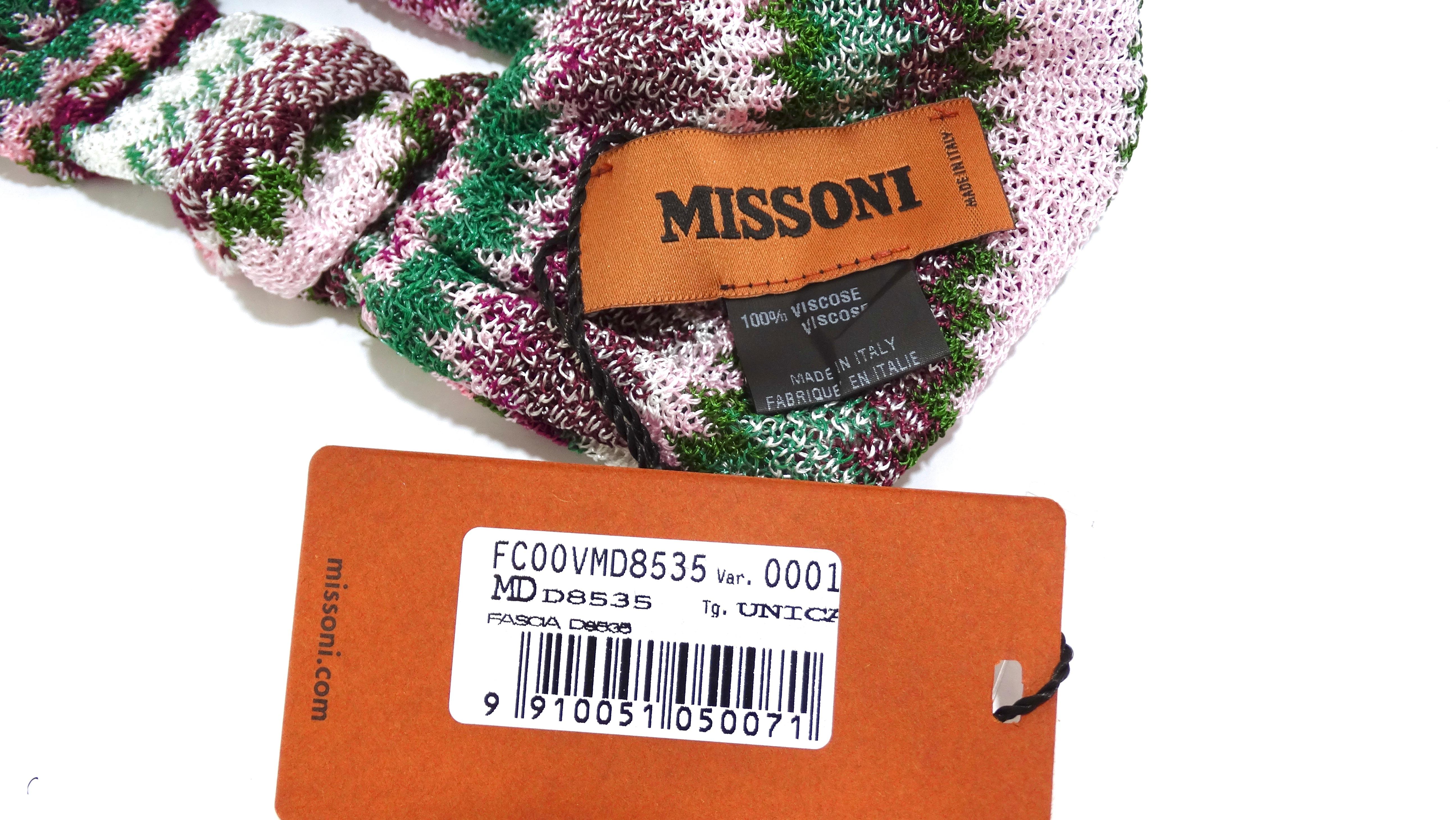 Women's Missoni Multi-Color Knit Knotted Headband For Sale