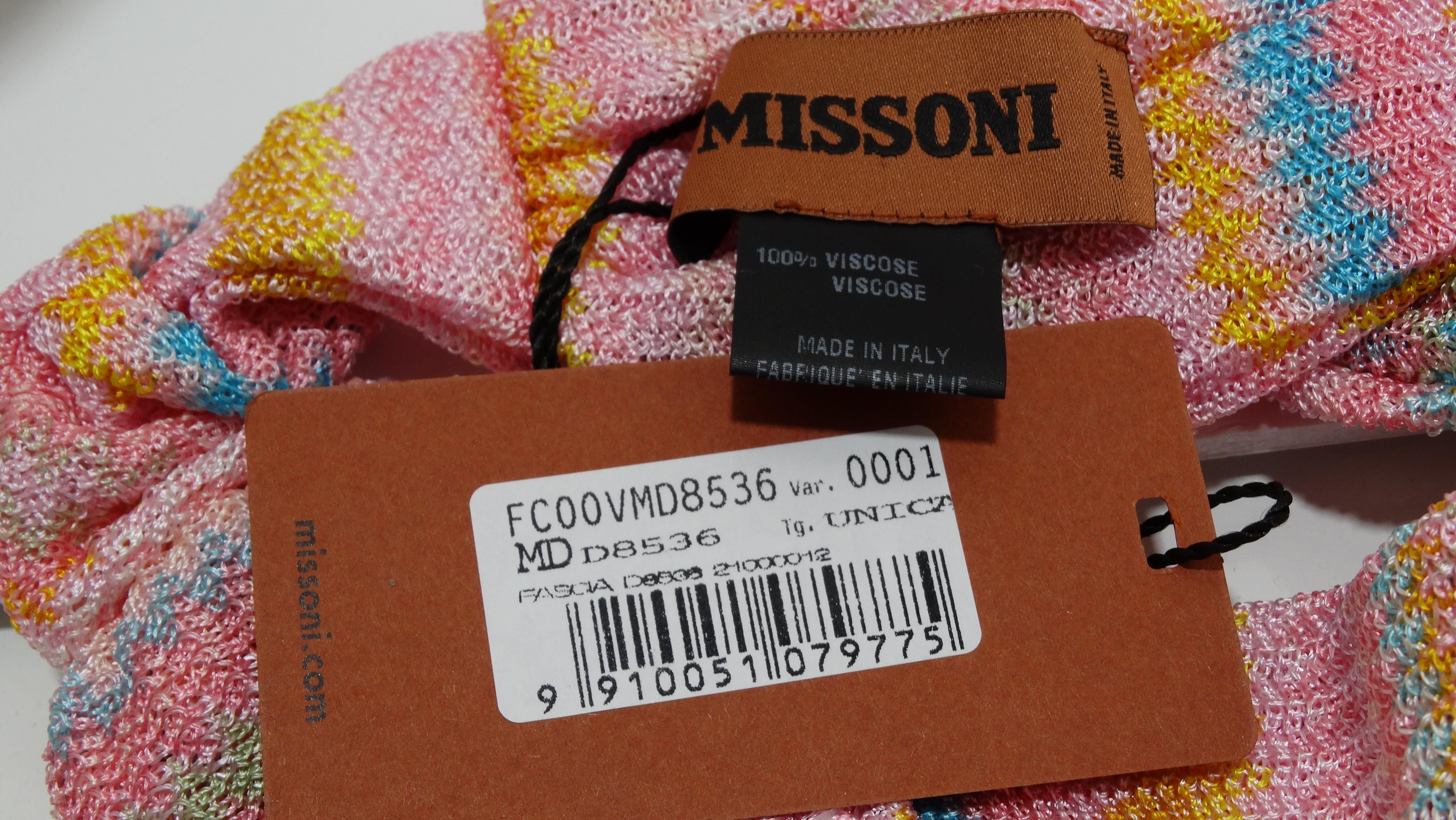 Mehrfarbiges gestricktes, geknotetes Strick-Kopfband von Missoni im Angebot 4