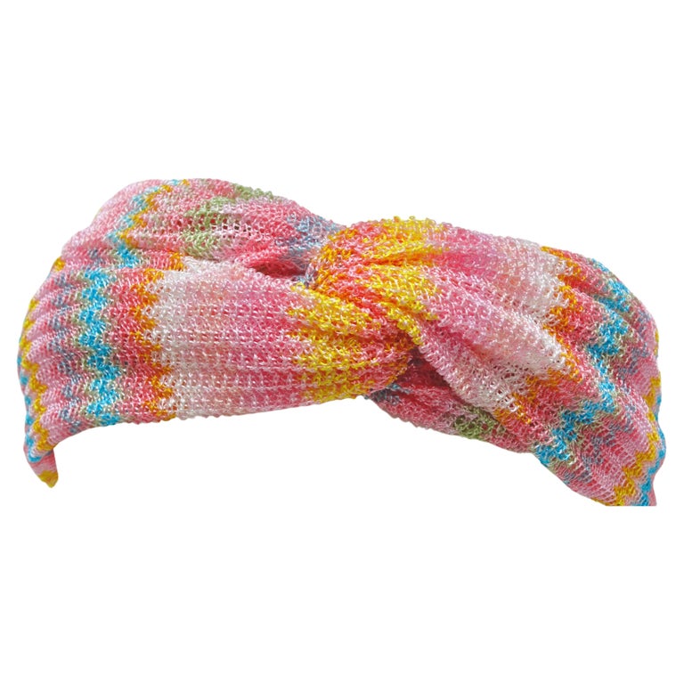 Missoni MultiColor Knit Knotted Headband For Sale at 1stDibs
