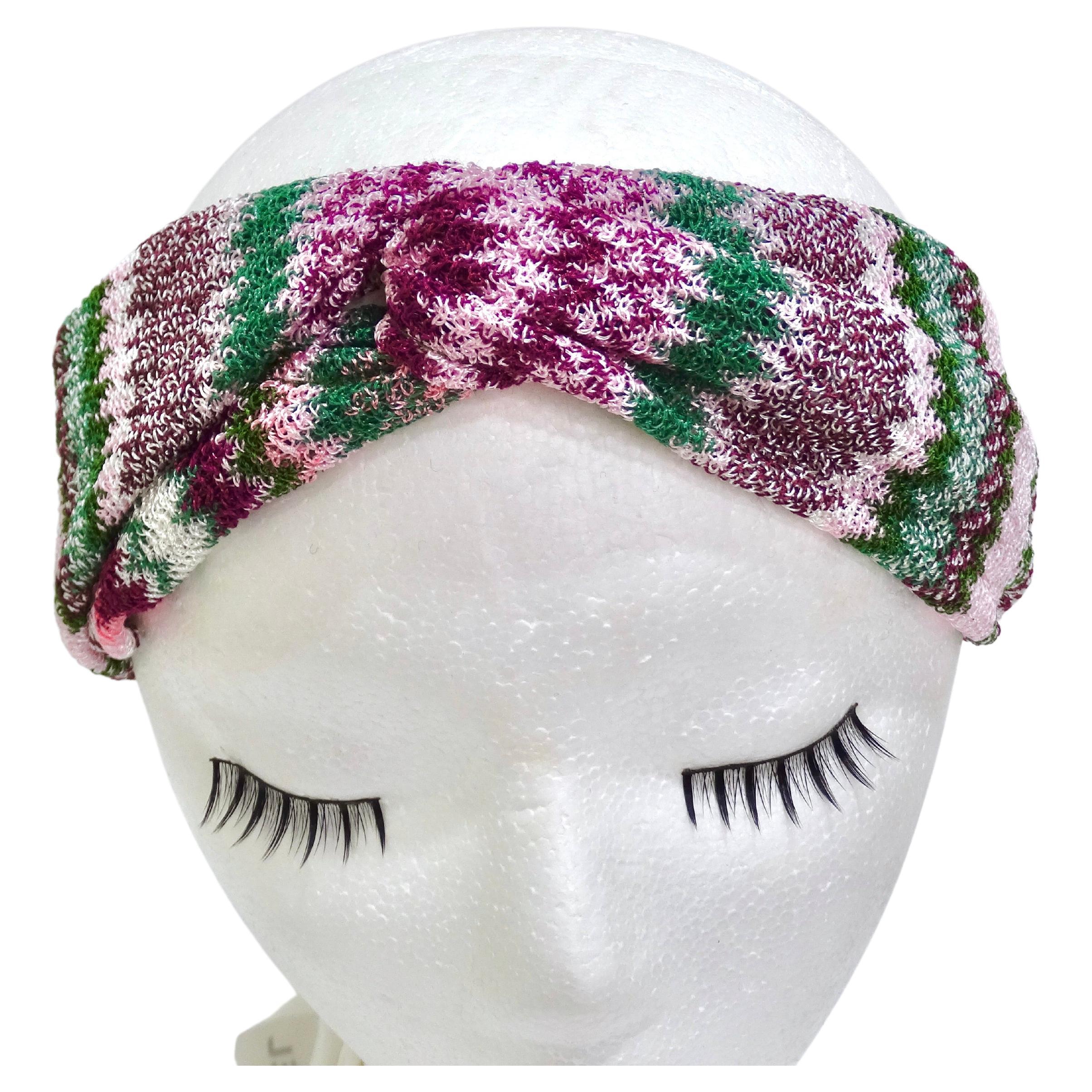 Mehrfarbiges gestricktes, geknotetes Strick-Kopfband von Missoni im Angebot  bei 1stDibs