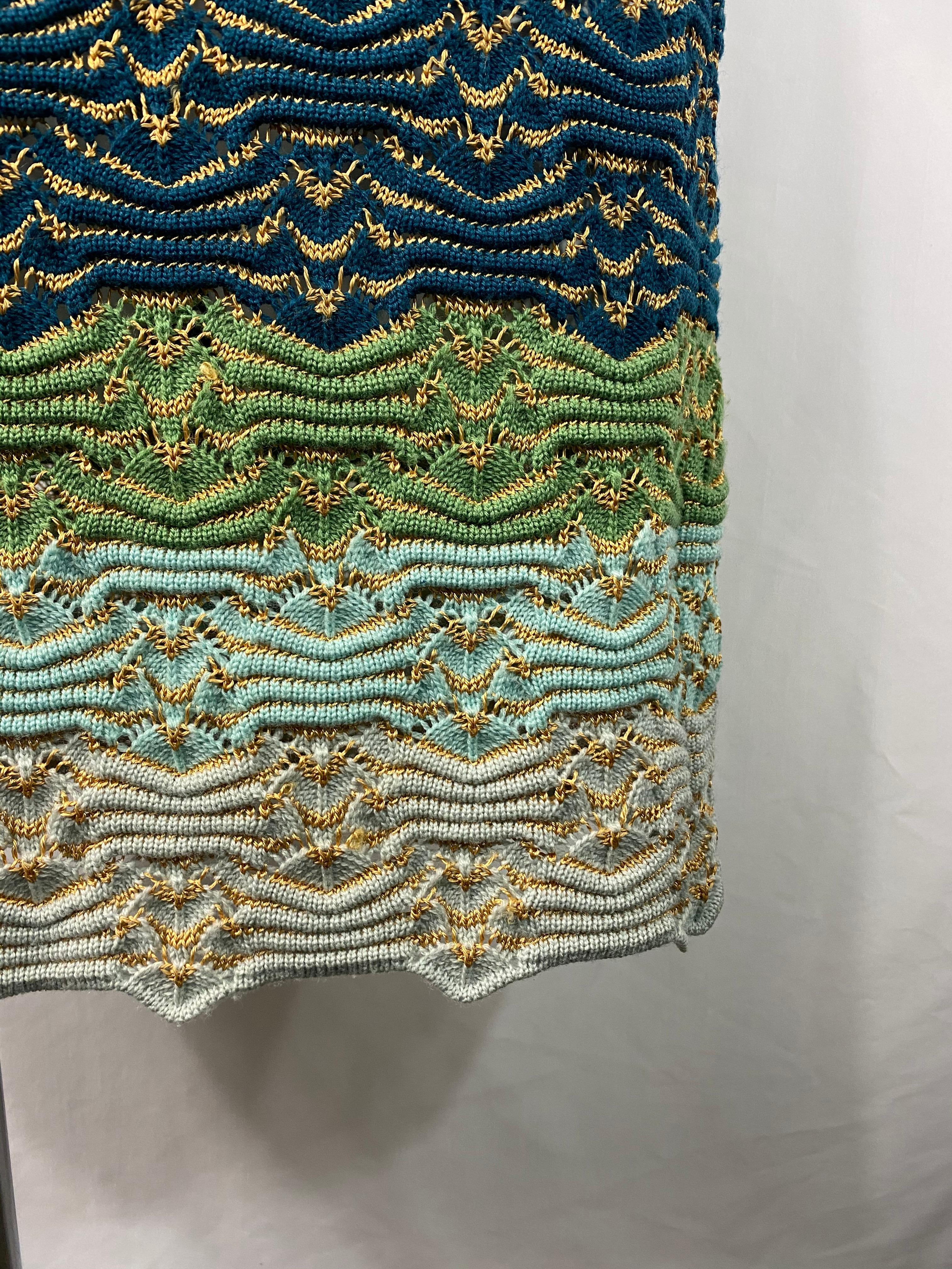 Missoni Multi Color Knit Mini Dress w/ Belt For Sale 4