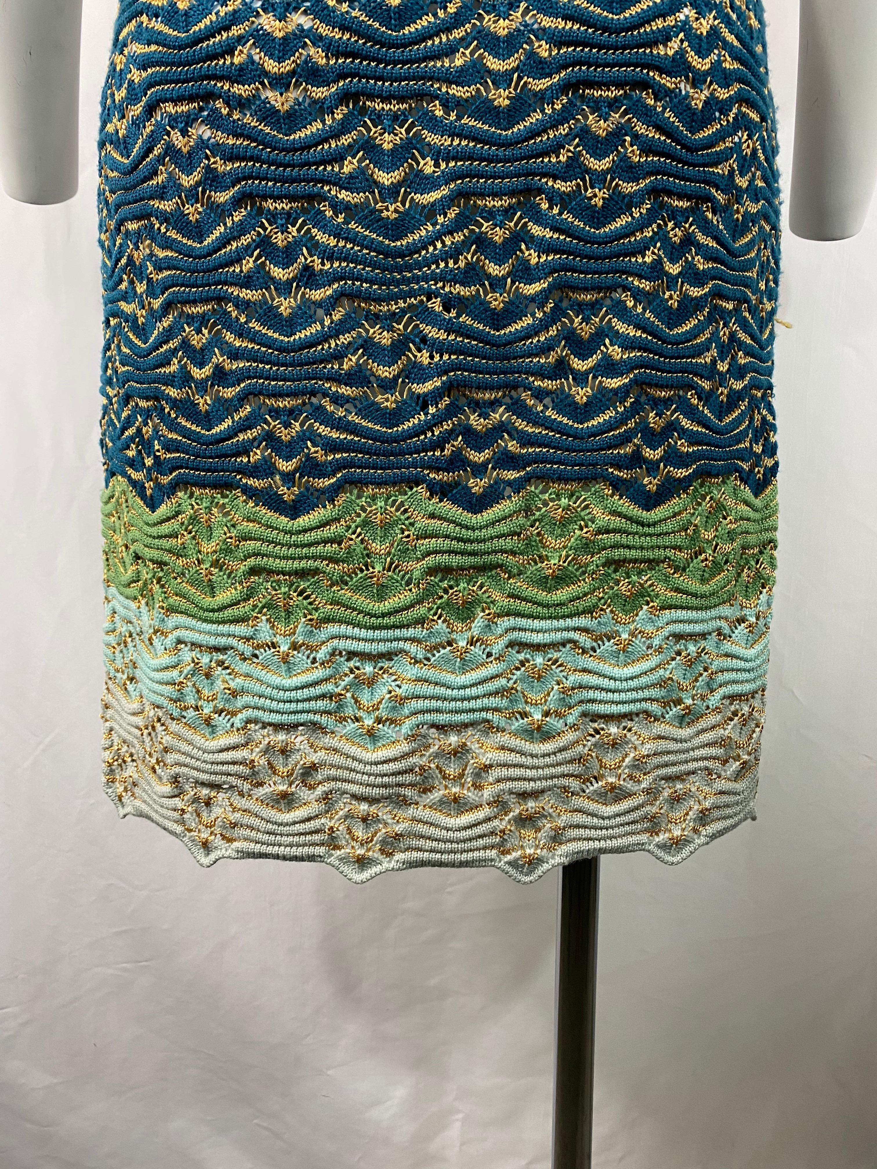 Women's or Men's Missoni Multi Color Knit Mini Dress w/ Belt For Sale