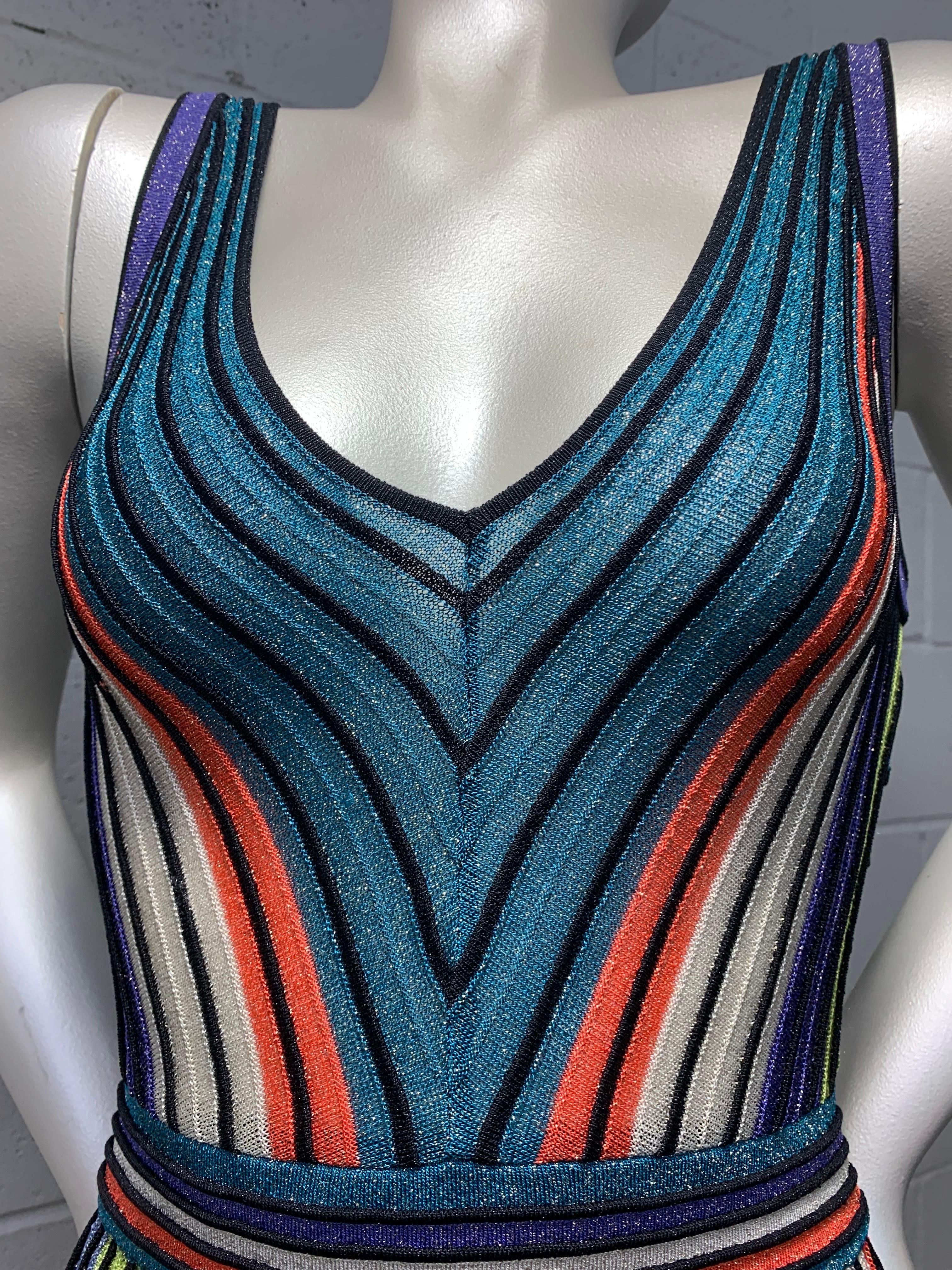 Missoni Multi Color Lurex Rib Knit Flared Dress w Butterfly Crossed Back  For Sale 9