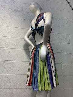 Missoni Multi Color Lurex Rib Knit Flared Dress w Butterfly Crossed Back