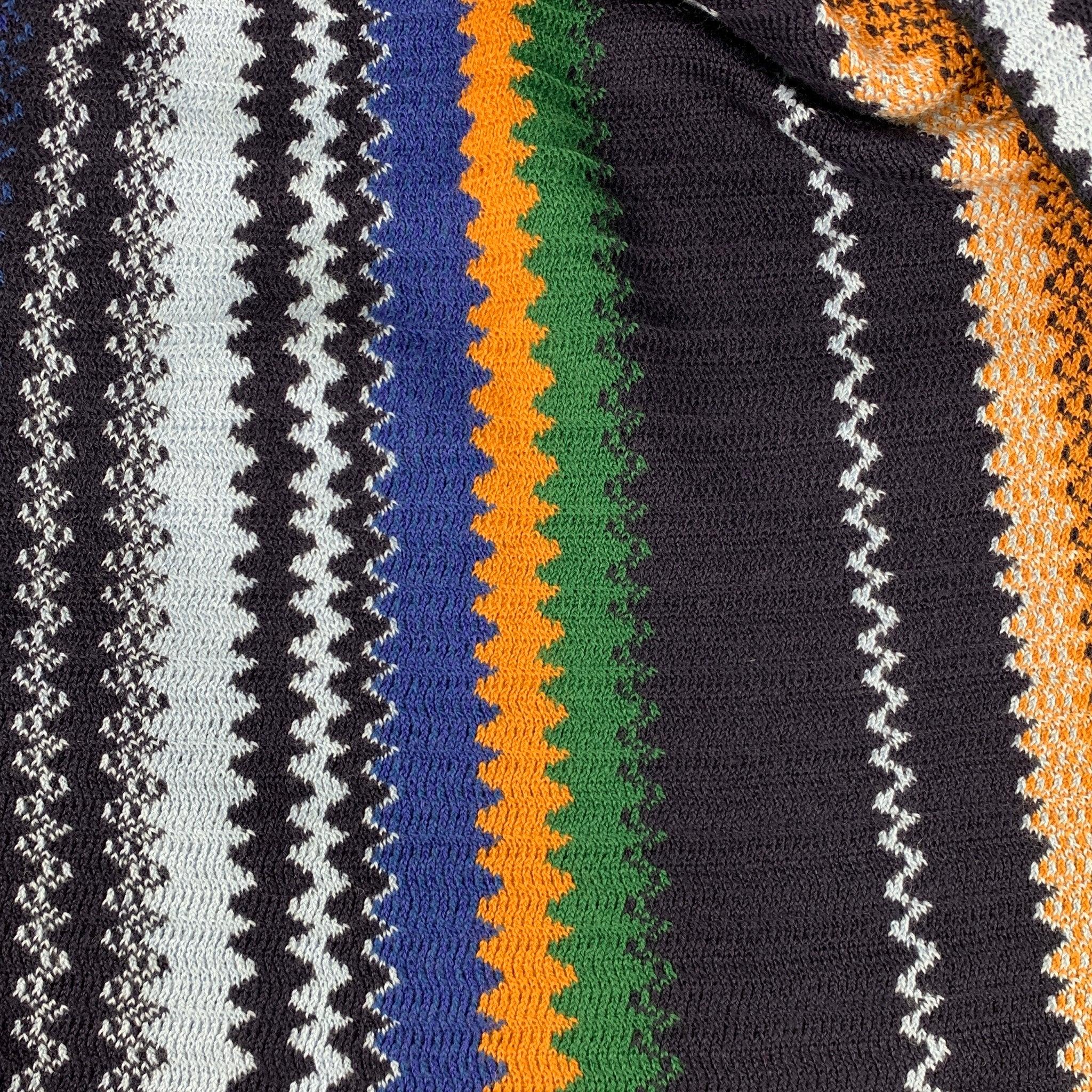 Men's MISSONI Multi Color Zig Zag Wool Acrylic Knit Scarf For Sale