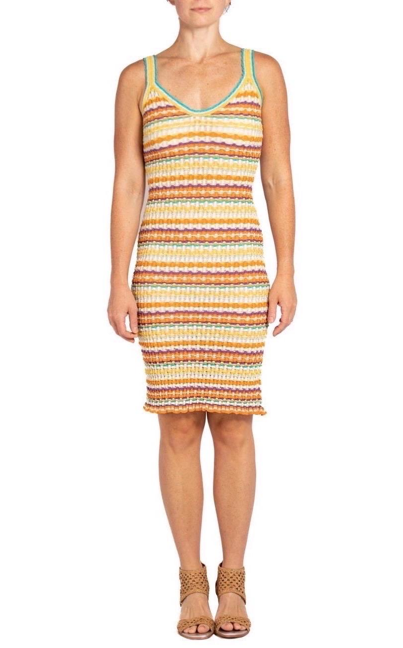 MISSONI Multi Colored Knit Stretch Dress In Excellent Condition For Sale In New York, NY