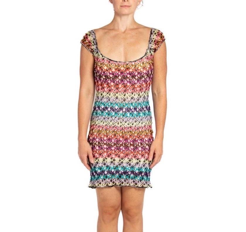 MISSONI Multi Colored Knit Stretchy Dress In Excellent Condition For Sale In New York, NY