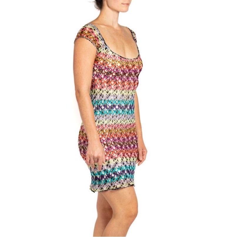 MISSONI Multi Colored Knit Stretchy Dress For Sale 2