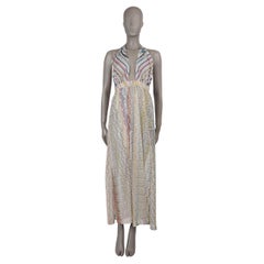 MISSONI mehr Viskose 2023 STRIPED & ZIGZAG HALTER KNIT MAXI Kleid 42 M