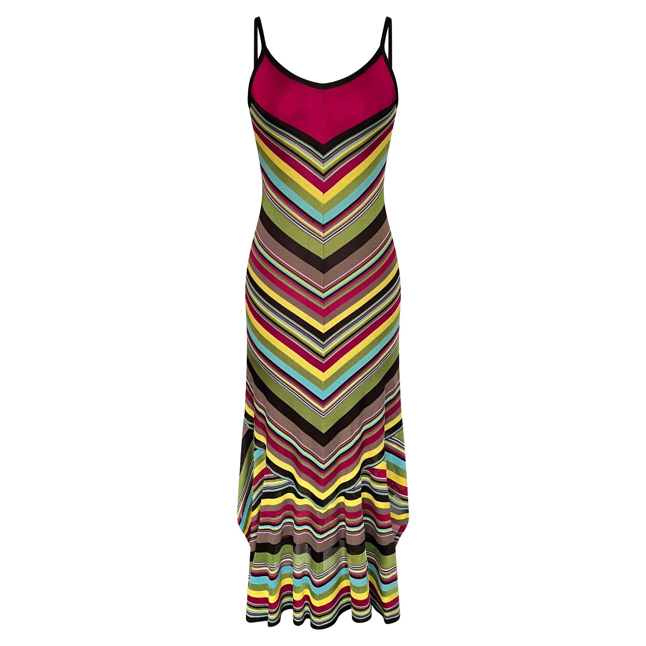 Missoni - Robe en tricot à chevrons multicolore en vente