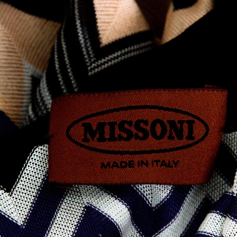 Missoni Multicolor Chevron Pattern Knit Belted Dress S 1