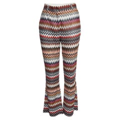 Missoni Multicolor Chevron Pattern Knit Flared Pants M