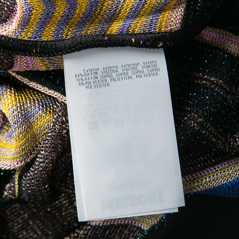 Missoni Multicolor Chevron Pattern Lurex Knit Open Front Cardigan S In New Condition In Dubai, Al Qouz 2