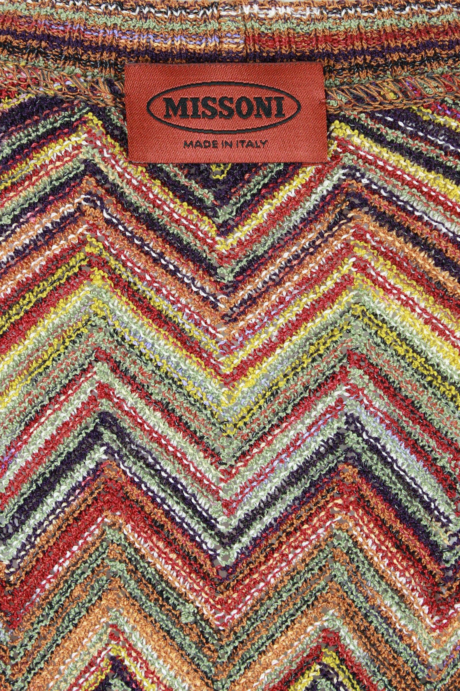 Brown Missoni Multicolor Chevron Zigzag Sweater For Sale