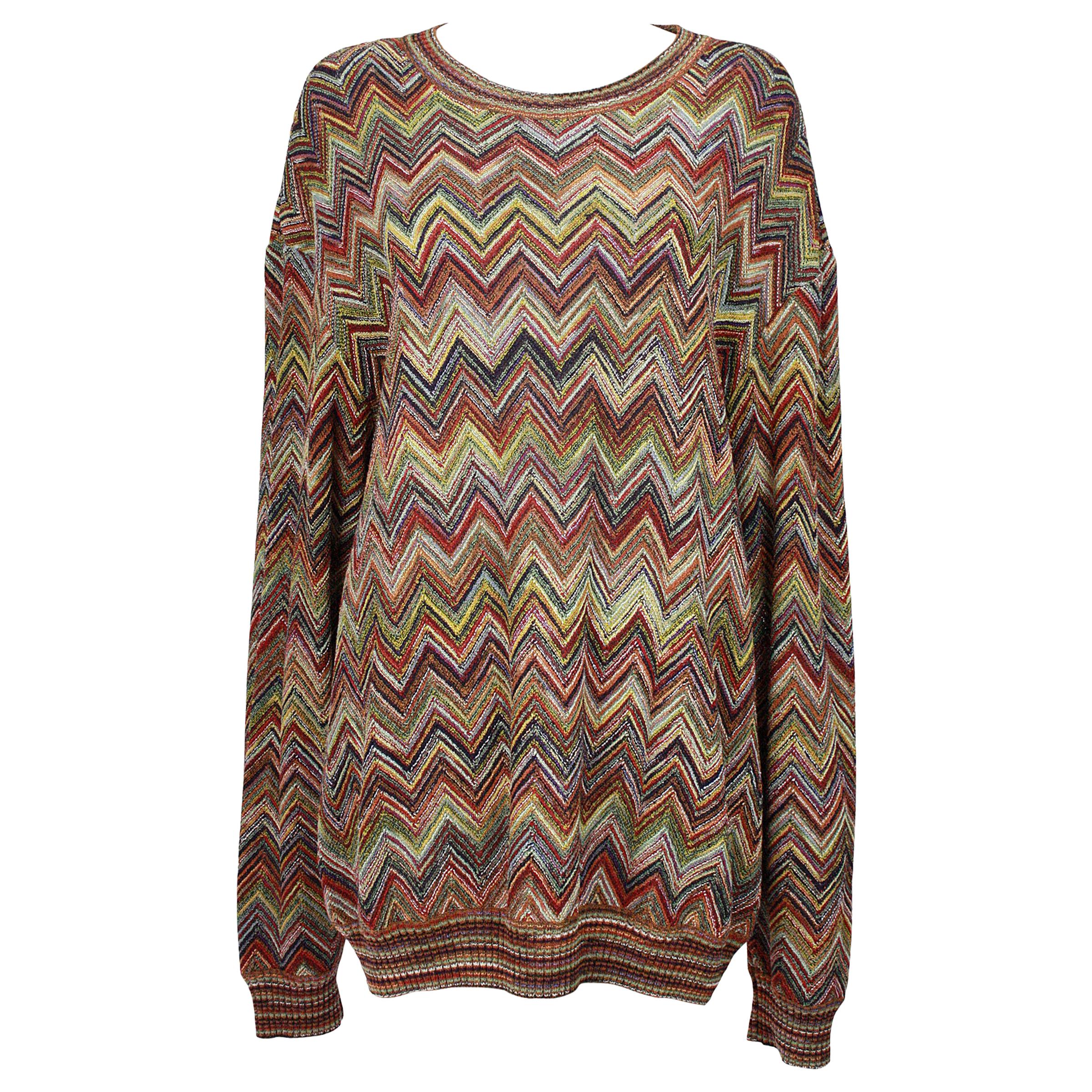 Missoni Multicolor Chevron Zigzag Sweater For Sale at 1stDibs