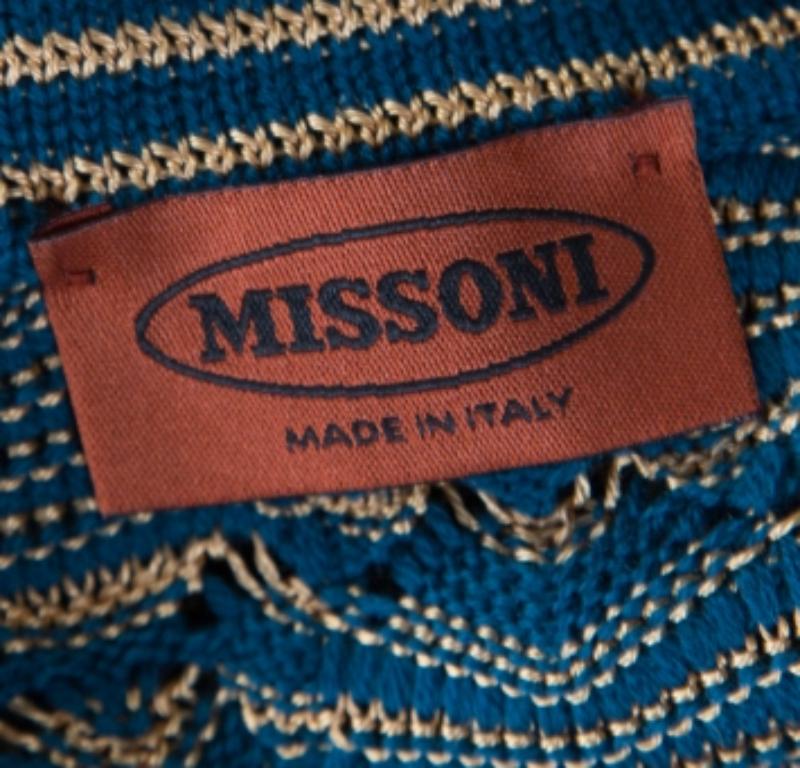 Mehrfarbiger Chunky Perforierter Strickpullover mit Bootsausschnitt von Missoni M im Zustand „Hervorragend“ im Angebot in Dubai, Al Qouz 2