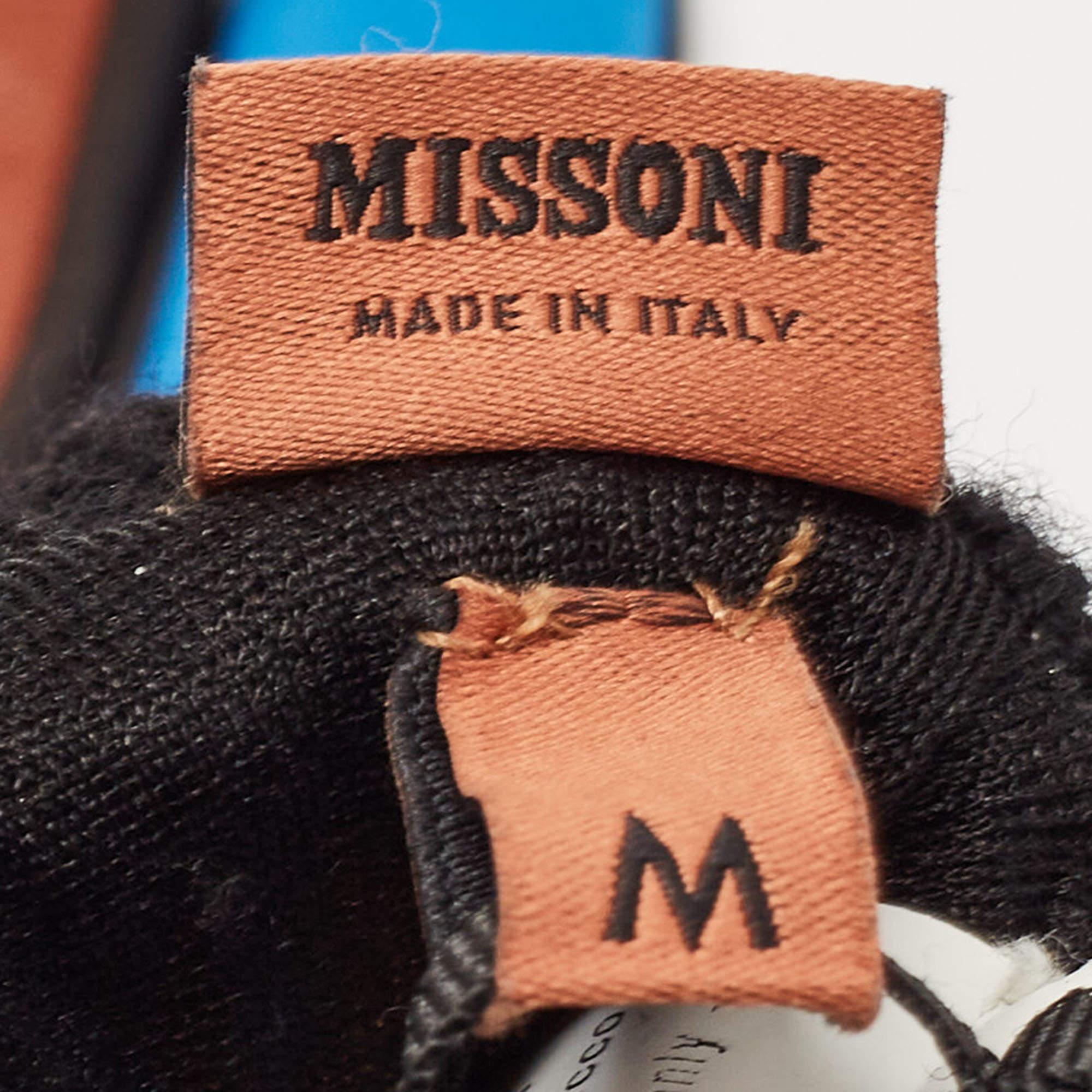 Mehrfarbige Lederhandschuhe von Missoni mit Farbblockmuster M Damen im Angebot
