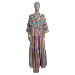 MISSONI multicolor cotton & silk 2024 ZIGZAG STRIPED MAXI Dress S
