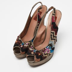 Missoni escarpins ornés de tissus multicolores, taille 40