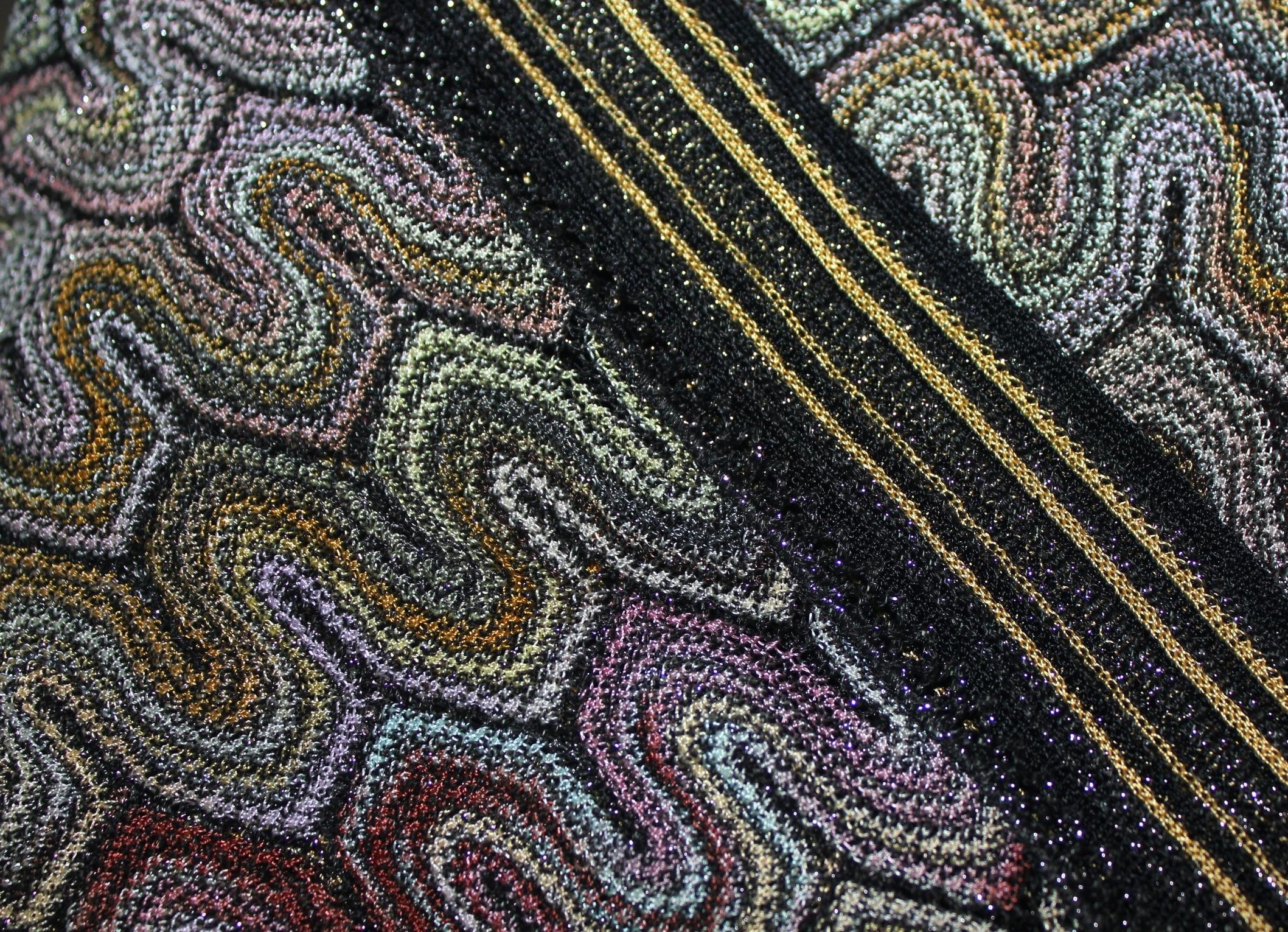 NEW Missoni Multicolor Metallic Lurex Crochet Knit Kaftan Tunic Top Mini Dress S For Sale 1