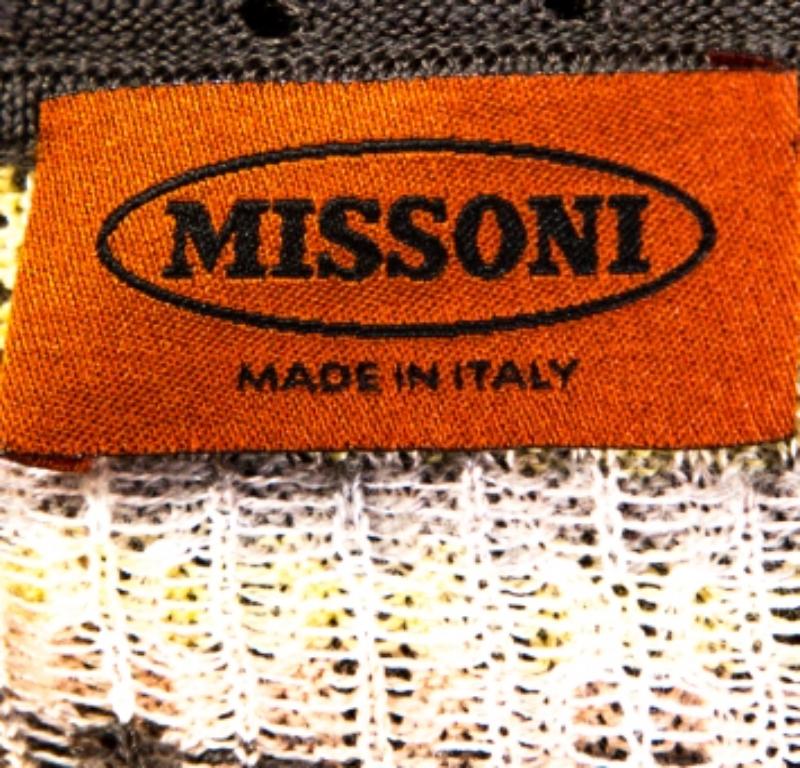 Donna Missoni Multicolor Jacquard Eyelet Knit Cardigan M in vendita