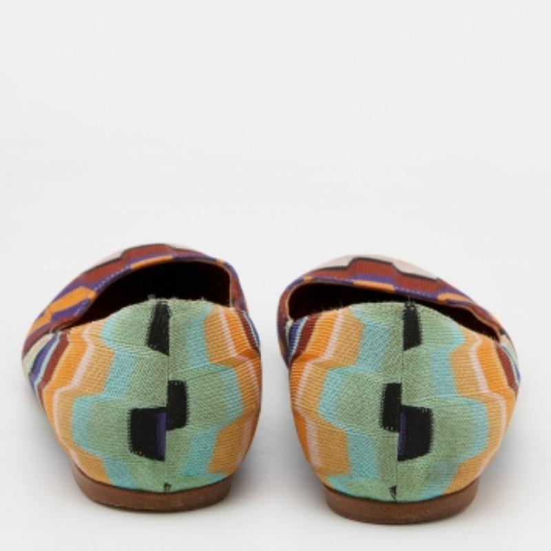 Missoni Multicolor Knit Fabric Ballet Flats Size 36 For Sale 1