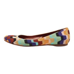 Missoni Multicolor Knit Fabric Ballet Flats Size 36