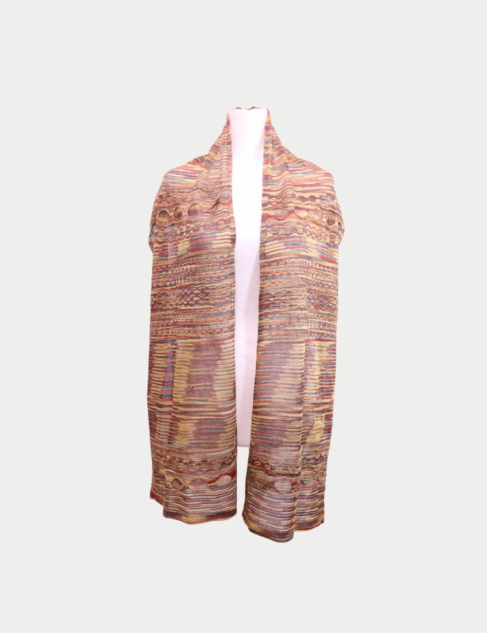Marrone Missoni Multicolor Knit Scarf in vendita