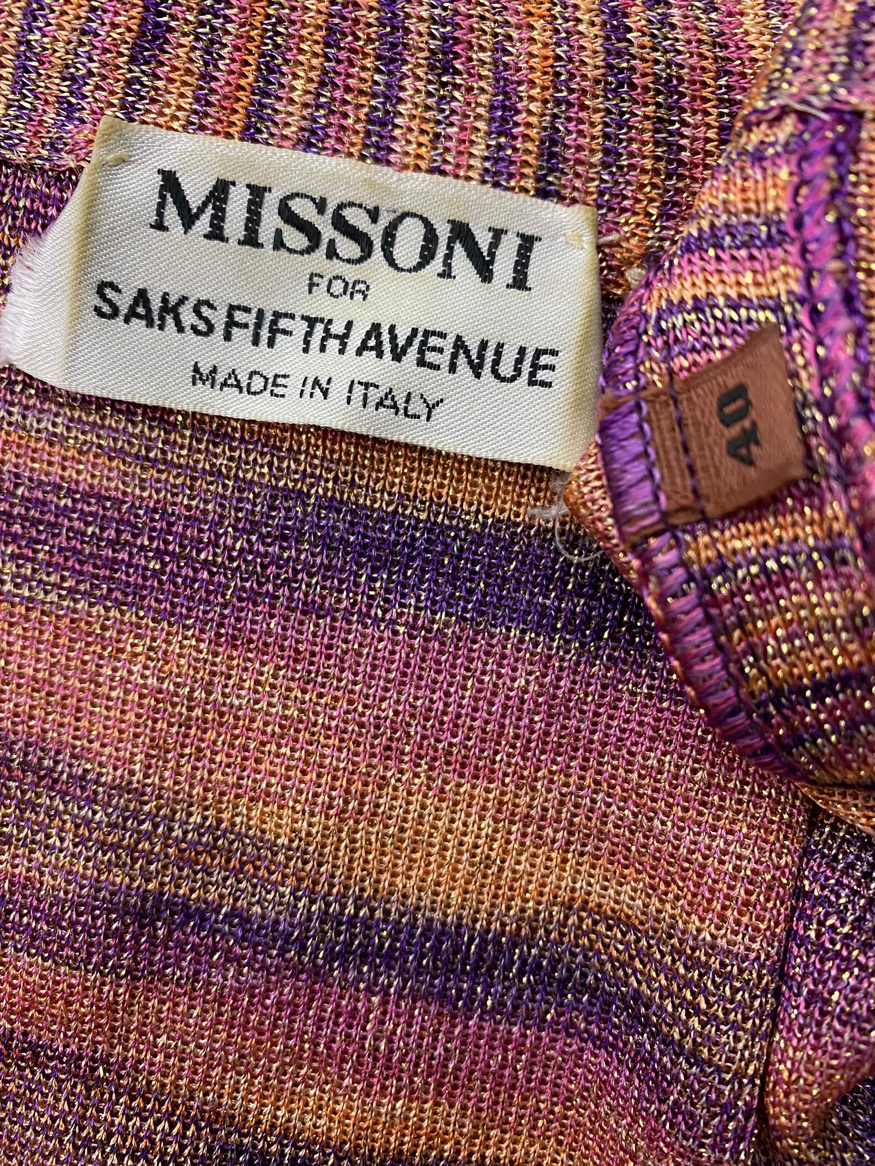 Missoni Multicolor Knit Sleeveless Top and Cardigan Set Size 40 For Sale 2