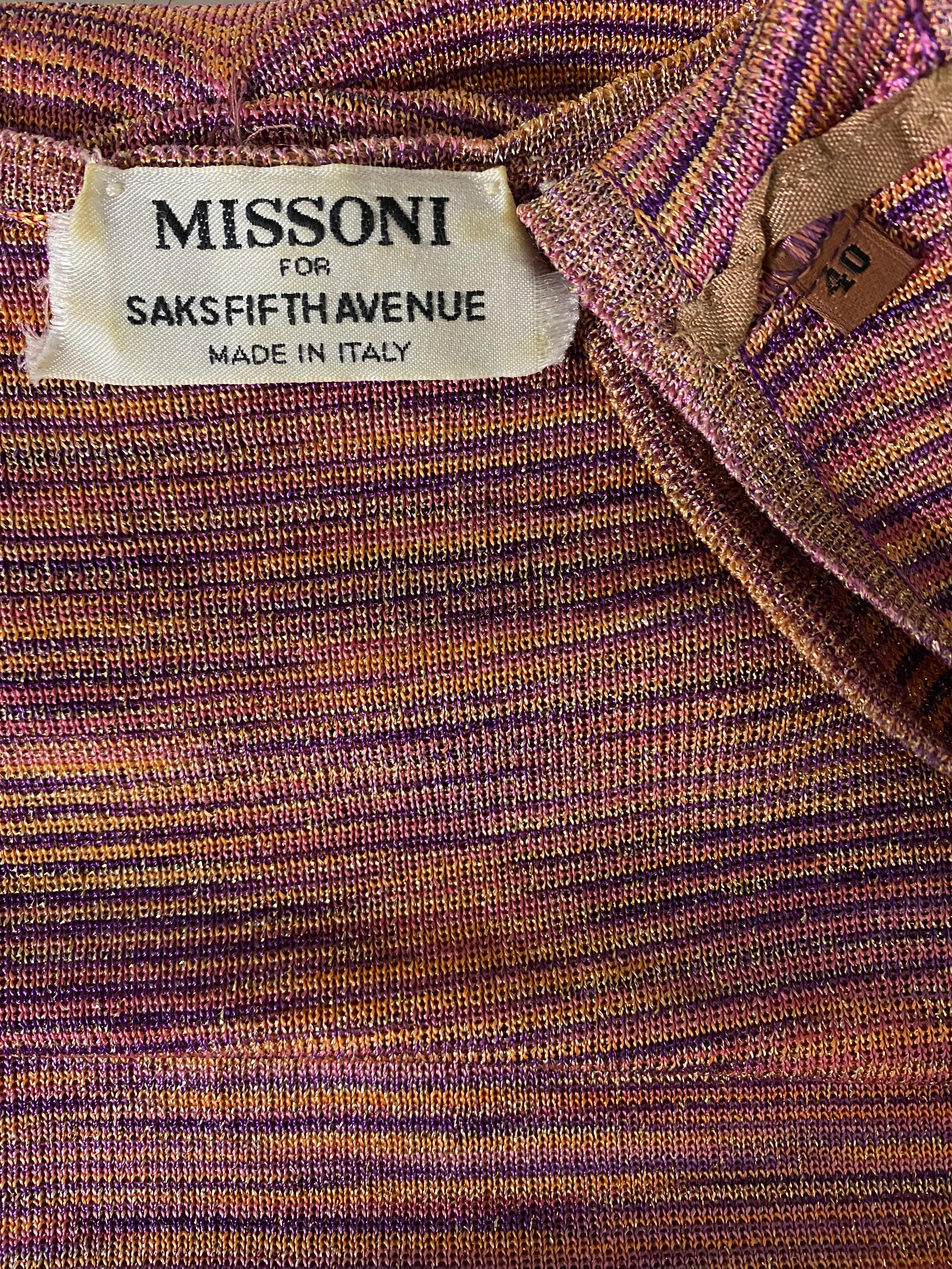 Missoni Multicolor Knit Sleeveless Top and Cardigan Set Size 40 For Sale 7