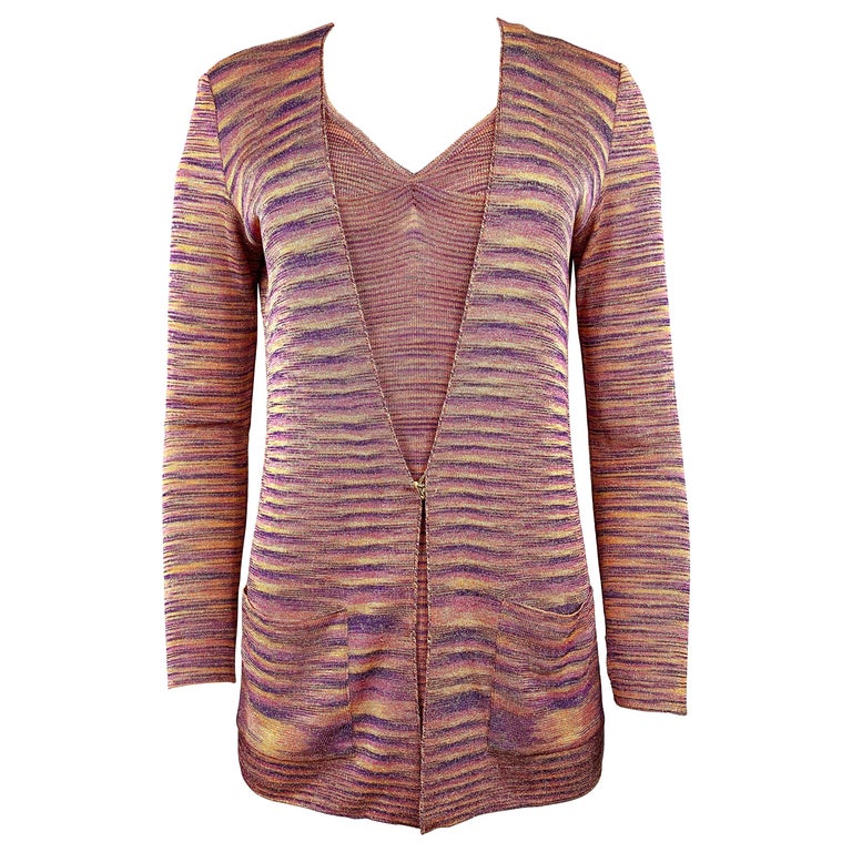 Missoni Multicolor Knit Sleeveless Top and Cardigan Set Size 40 For Sale at  1stDibs | missoni striped multicolor knit cardigan, multicolor knit cardigan,  rainbow striped cardigan