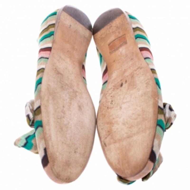 Missoni Bailarinas con Lazo en Tejido de Punto Multicolor Talla 37 1