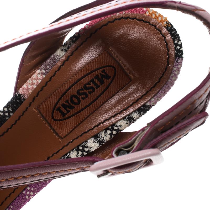 Missoni Multicolor Leather Block Heel Cross Strap Sandals Size 37 2
