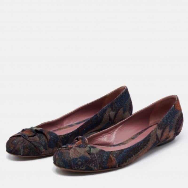 Noir Missoni - Ballerines multicolores en tissu lurex - Taille 40,5 en vente